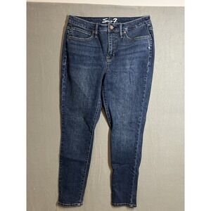Seven7 Women's Size 8 Dark Wash Skinny Jeans Mid Rise Denim Stretch Made in